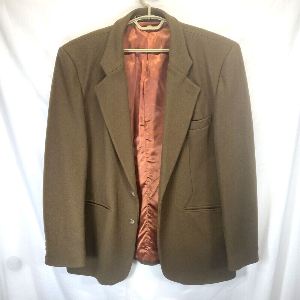 Men's Sports Coat XL Wool Blend Heavy Weave by "Why This" Brown Unique RN58665